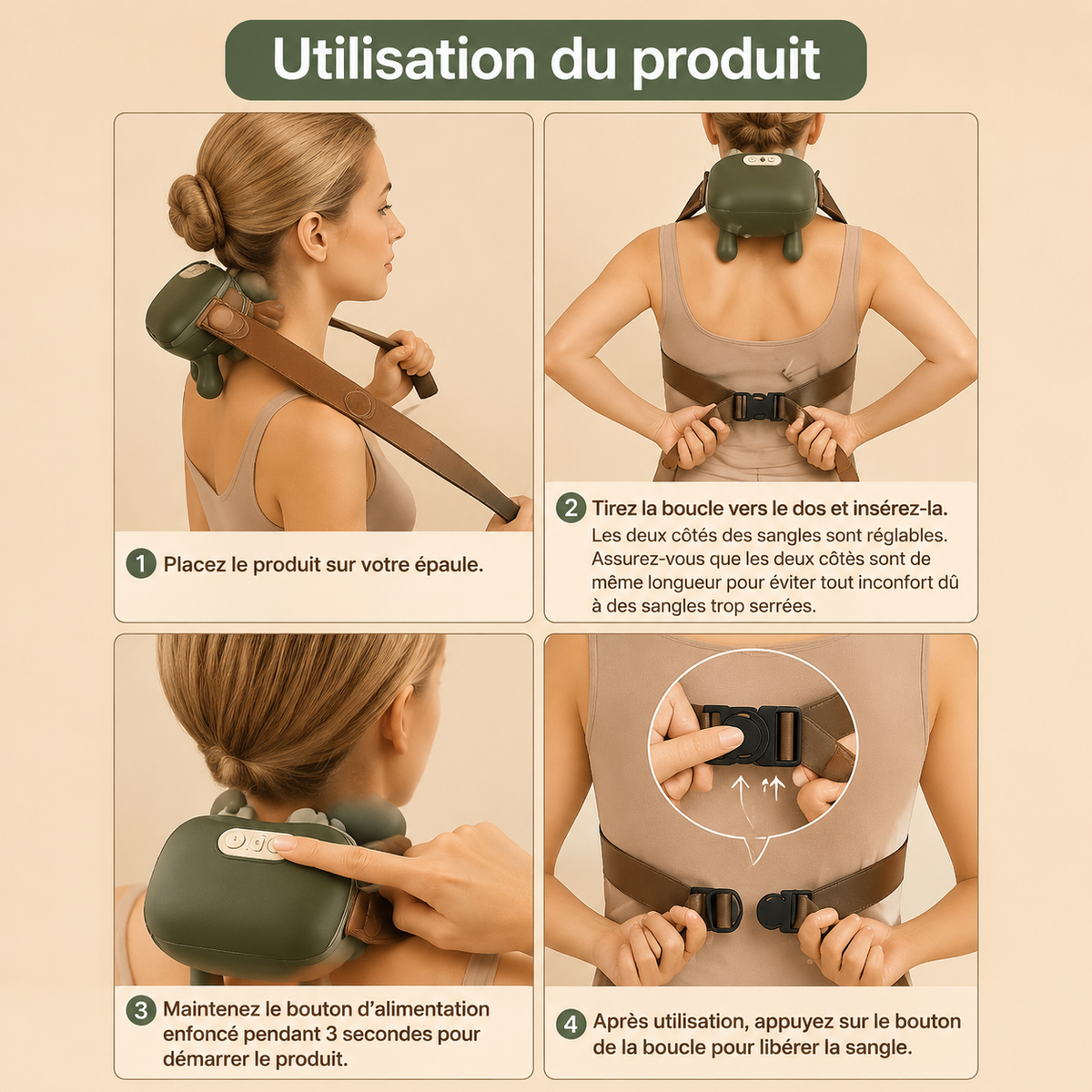 MASSEUR CERVICAL CHAUFFANT, INTELLIGENT – Relaxation Profonde & Soulagement des Tensions