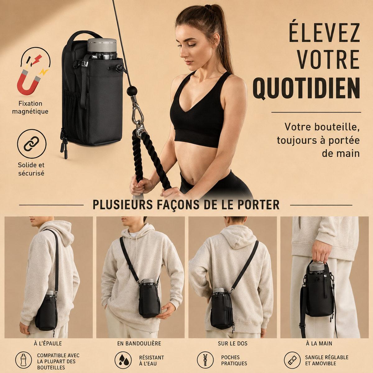 PORTE GOBELET MAGNÉTIQUE - Aimanté pour plus de liberté