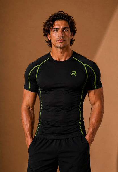 T-SHIRT SPORT COMPRESSION MANCHES COURTES – Coupe Moulante, Liberté de Mouvement & Performance Maximale