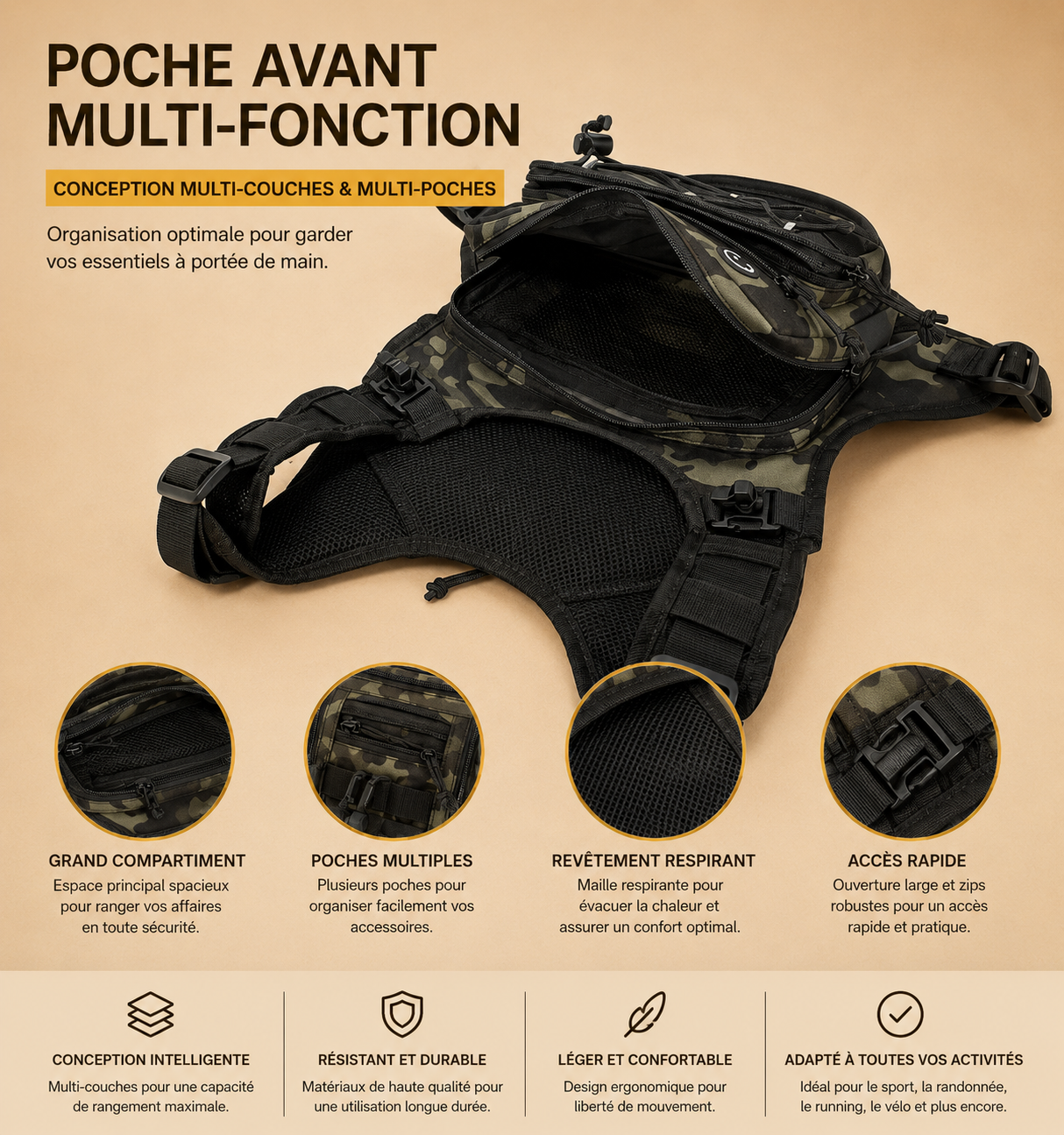 SAC DE POTRINE TACTIQUE D'HYDRATATION - Pour course à pied, Gilet D'hydratation pour cyclisme, randonnée, marathon.