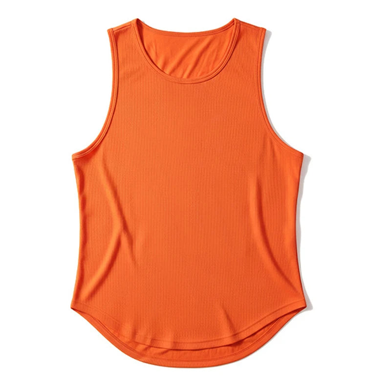 Custom LOGO Men'S Running Vest Marathon Training Sleeveless Shirts Breathable Sports Jogging Tank Tops Quick Dry Basketball Tees