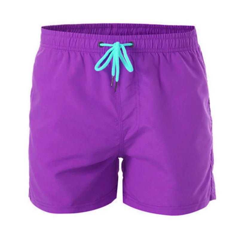 Customize LOGO Summer Quick Drying Beach Trunks Men Mesh Lining Board Short Pants Gym Fitness Running Shorts Sportswear Bottoms