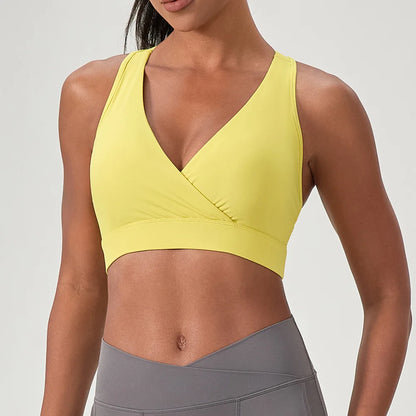 Customize LOGO Sports Bra Impact Professional Shock-Proof Running Crop Top Yoga Fitness Gym Quick Dry Vest with Removable Pad
