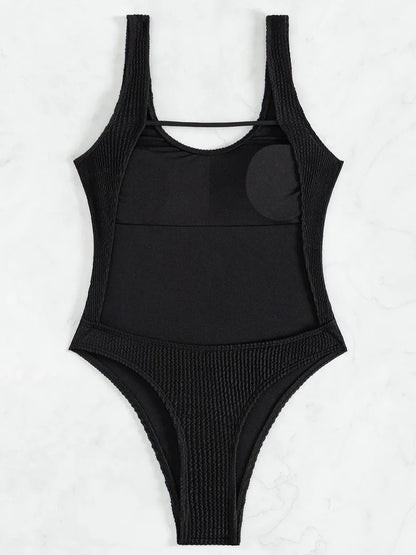 2026 Splicing Backless Women Thong Swimwear One Piece Swimsuit Female Monokini High Cut Leg Bather Bathing Suit Swim Beach Wear