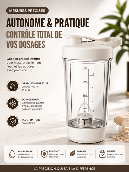 BOUTEILLE DE SHAKER POUR PROTÉINES ÉLECTRIQUE PORTABLE  - Votre allié fitness, du shake au résultat