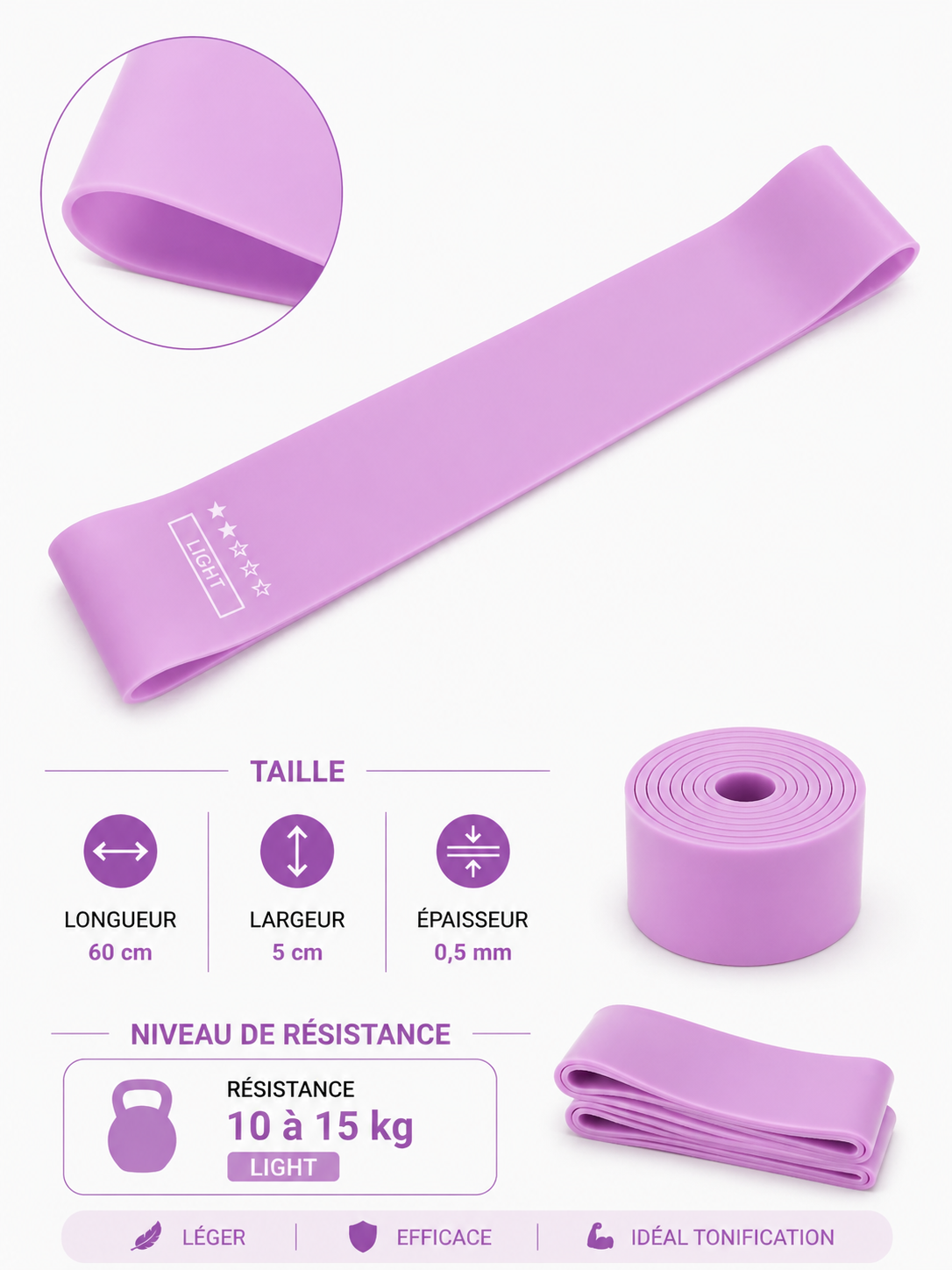 ELASTIQUE BANDE DE SPORT - Transforme ton corps, où que tu sois