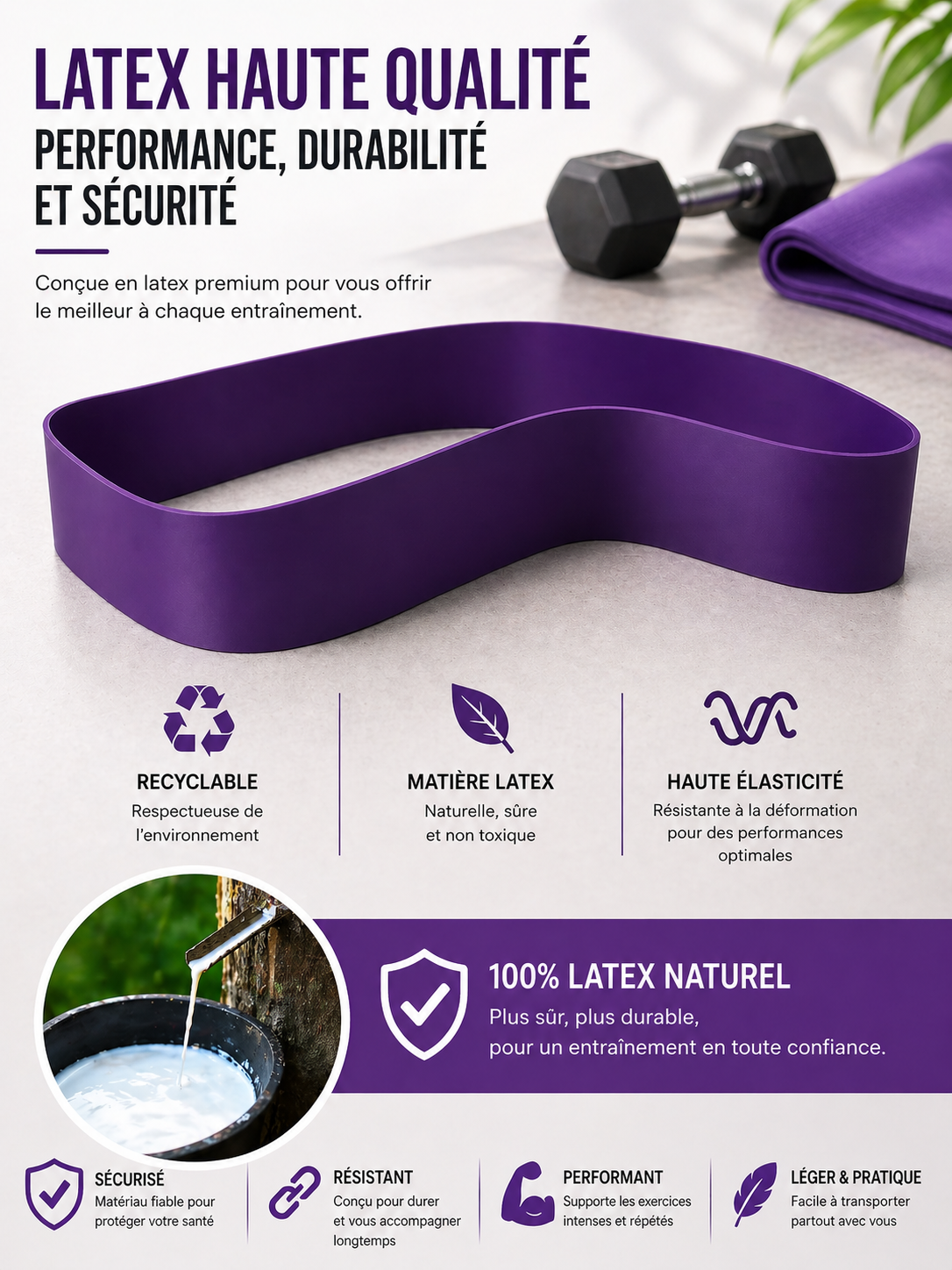 ELASTIQUE BANDE DE SPORT - Transforme ton corps, où que tu sois