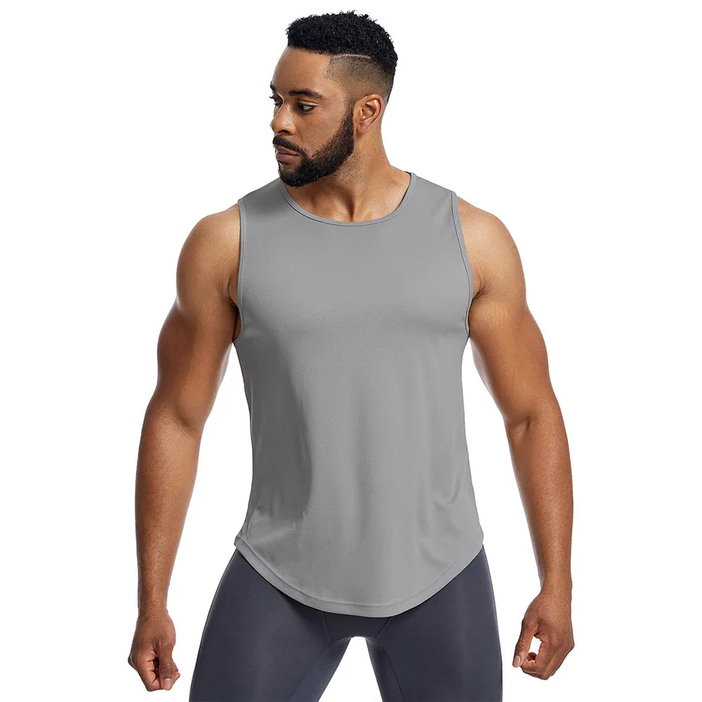 Custom LOGO Men'S Running Vest Marathon Training Sleeveless Shirts Breathable Sports Jogging Tank Tops Quick Dry Basketball Tees