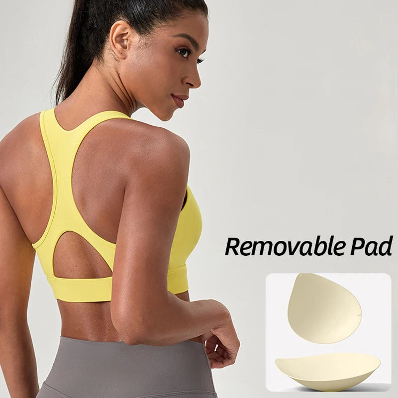 Customize LOGO Sports Bra Impact Professional Shock-Proof Running Crop Top Yoga Fitness Gym Quick Dry Vest with Removable Pad