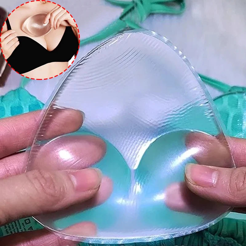 2Pcs New Chest Sticky Bra for Bikini Thicken Sponge Bra Pads Breast Push up Silicone Removeable Inserts Swimsuit Invisible Bra