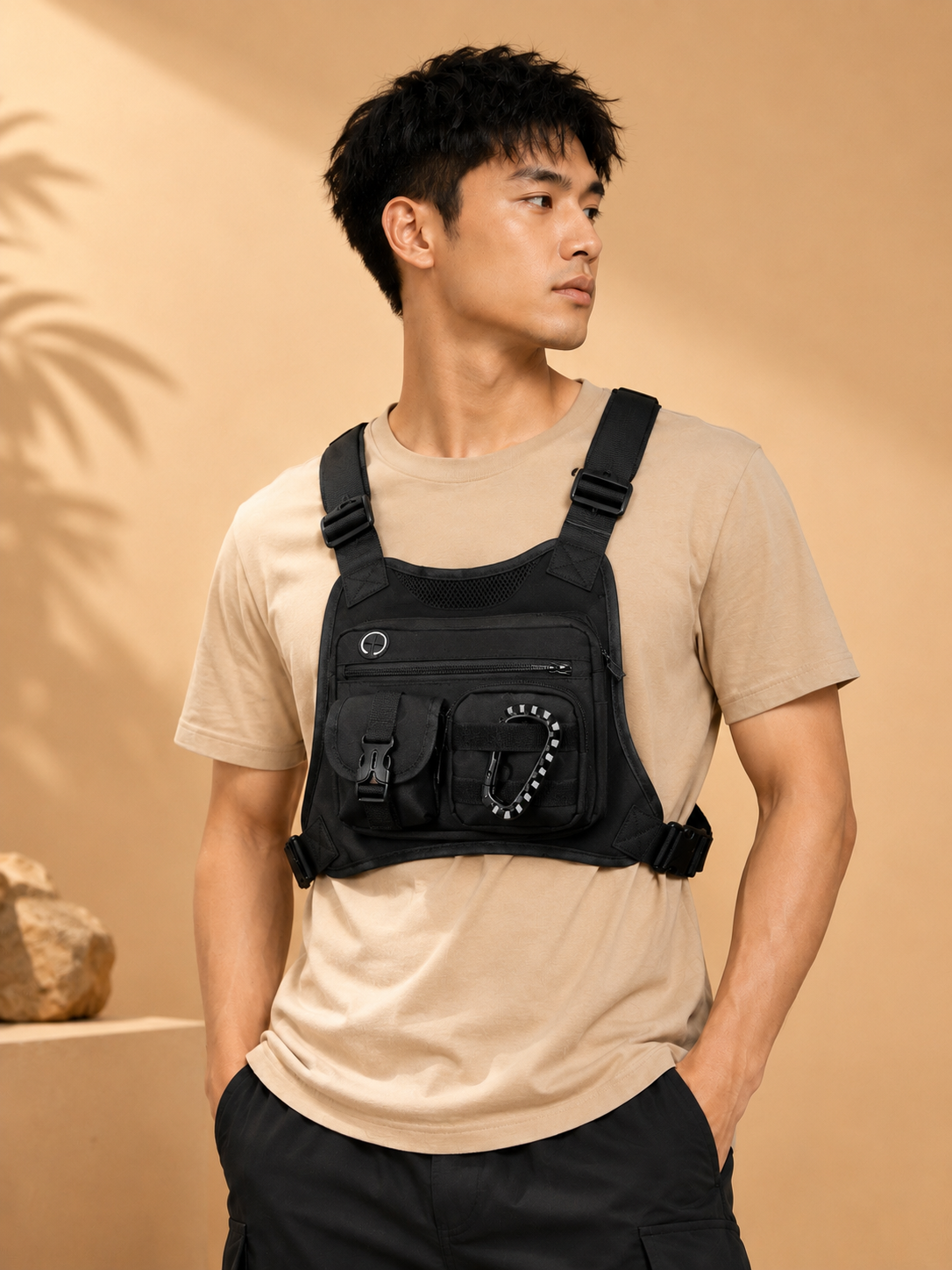 Waterproof Running Chest Pack with Adjustable Belts for Outdoor Sports Hiking Cycling and Exercise