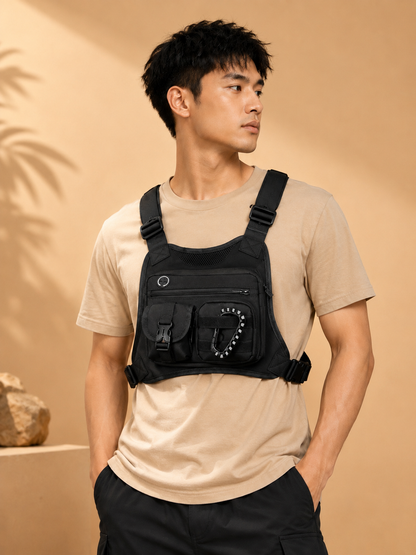 Waterproof Running Chest Pack with Adjustable Belts for Outdoor Sports Hiking Cycling and Exercise