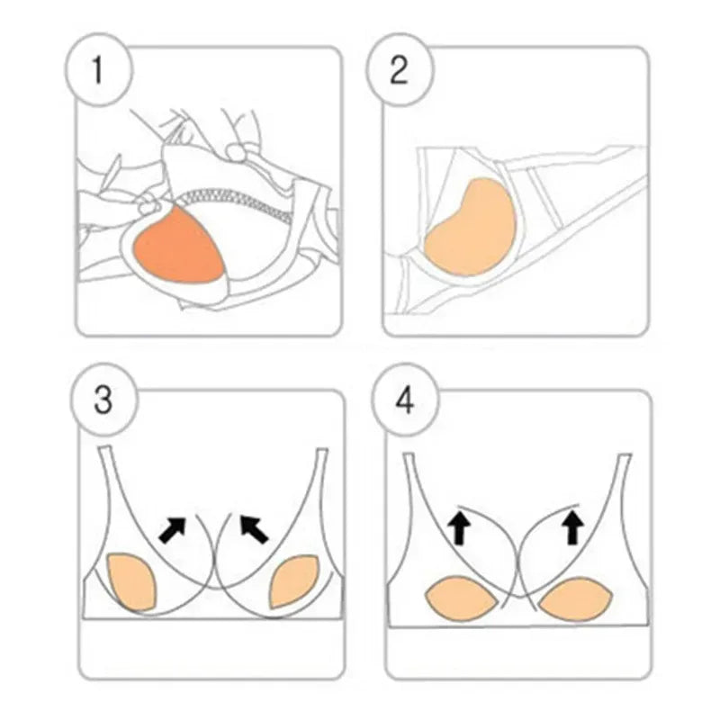 1/2/3/4Pairs Women Thicker Breathable Sponge Bra Pad Push up Padded Bikinis Swimsuit Swimwear Bikini Chest Set Bikini Bra Pad