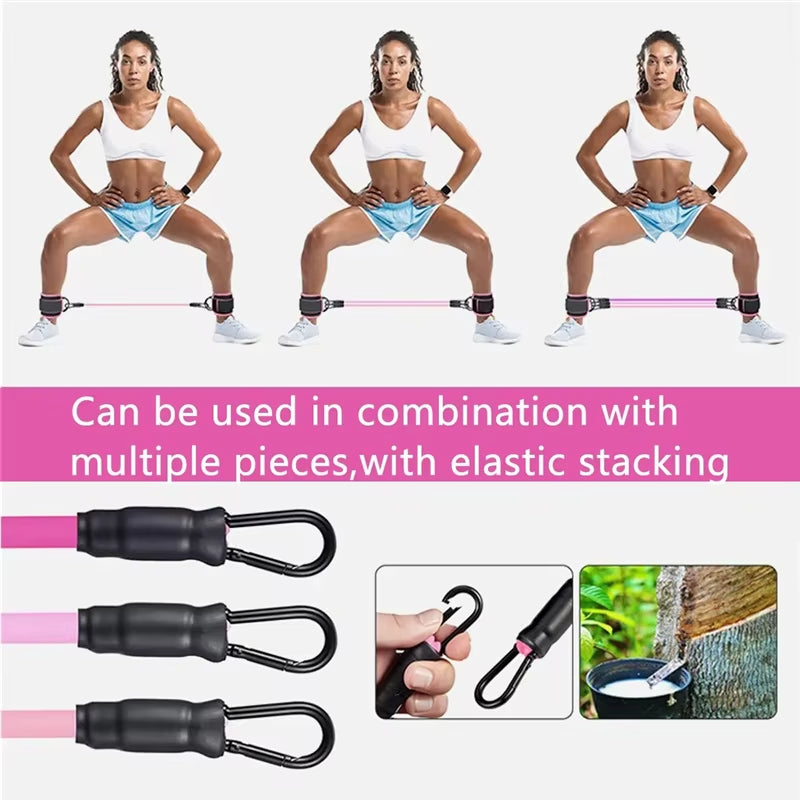 Resistance Band Set Workout Exercise Equipments Ankle Straps Fitness Yoga Elastic Fitness Bands for Home Gym Man and Woman Sport