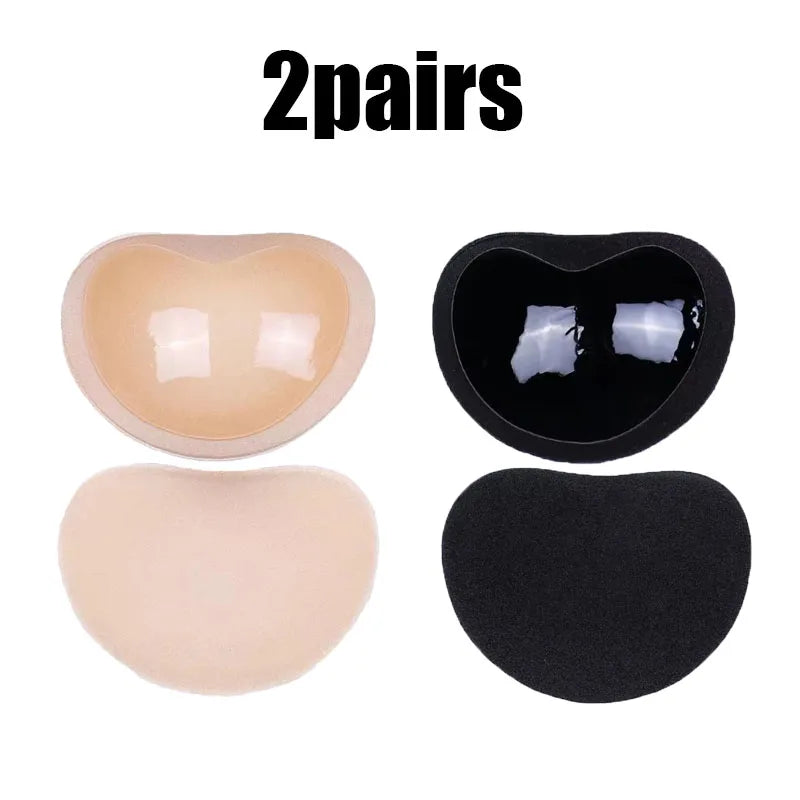 1/2/3/4Pairs Women Thicker Breathable Sponge Bra Pad Push up Padded Bikinis Swimsuit Swimwear Bikini Chest Set Bikini Bra Pad