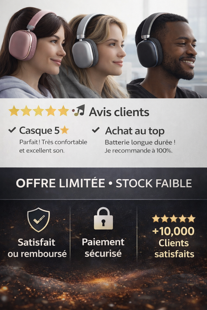 CASQUE SANS FIL, AIR MAX - Le luxe du silence, la puissance du son.
