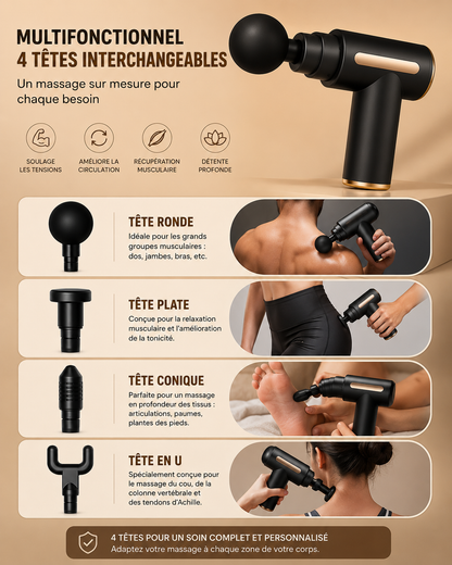 PISTOLET DE MASSAGE NOUVELLE GÉNÉRATION -  Récupérez plus vite, performez plus longtemps