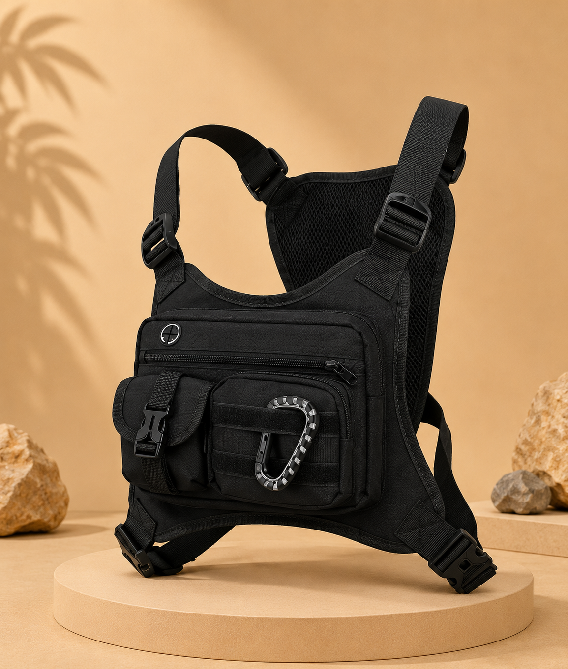 Waterproof Running Chest Pack with Adjustable Belts for Outdoor Sports Hiking Cycling and Exercise