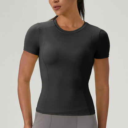 Customize LOGO Women Compression Shirts Short Sleeve Athletic Yoga Running T-Shirt Gym Workout Quick Dry Stretchy Tees Tops