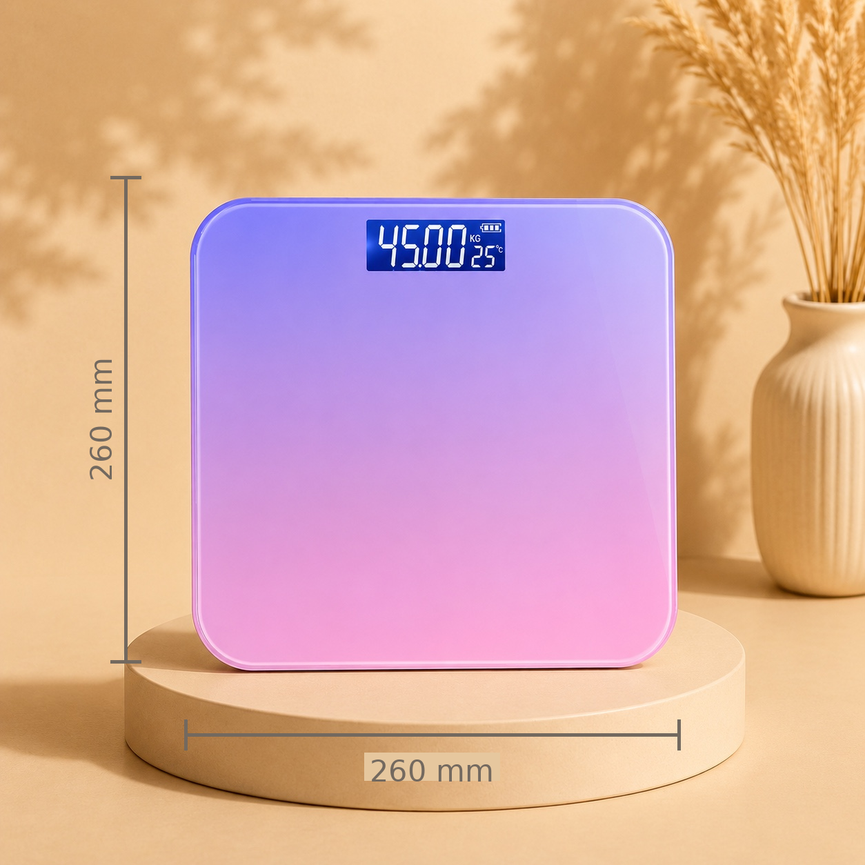 BALANCE CONNECTÉE EN VERRE AVEC ÉCRAN LCD -  Contrôlez votre poids en un instant.
