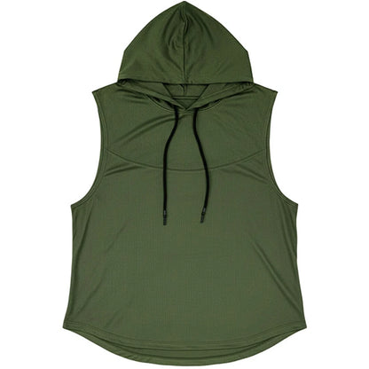 Custom LOGO Quick Dry Sleeveless Hoodies Men Hooded Running Shirts Sports Training Workout Sportswear Vest Gym Fitness Tank Tops
