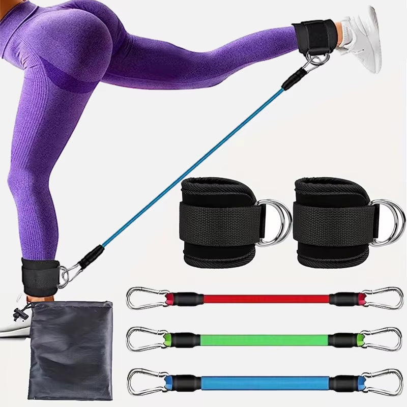 Resistance Band Set Workout Exercise Equipments Ankle Straps Fitness Yoga Elastic Fitness Bands for Home Gym Man and Woman Sport