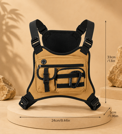 Waterproof Running Chest Pack with Adjustable Belts for Outdoor Sports Hiking Cycling and Exercise