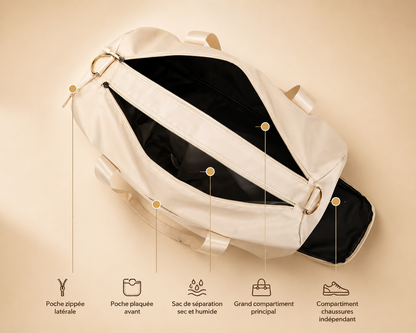 SAC DE SPORT, VOYAGE AVEC SÉPARATION POUR CHAUSSURE - Le sac qui vous suit partout, du sport au quotidien.