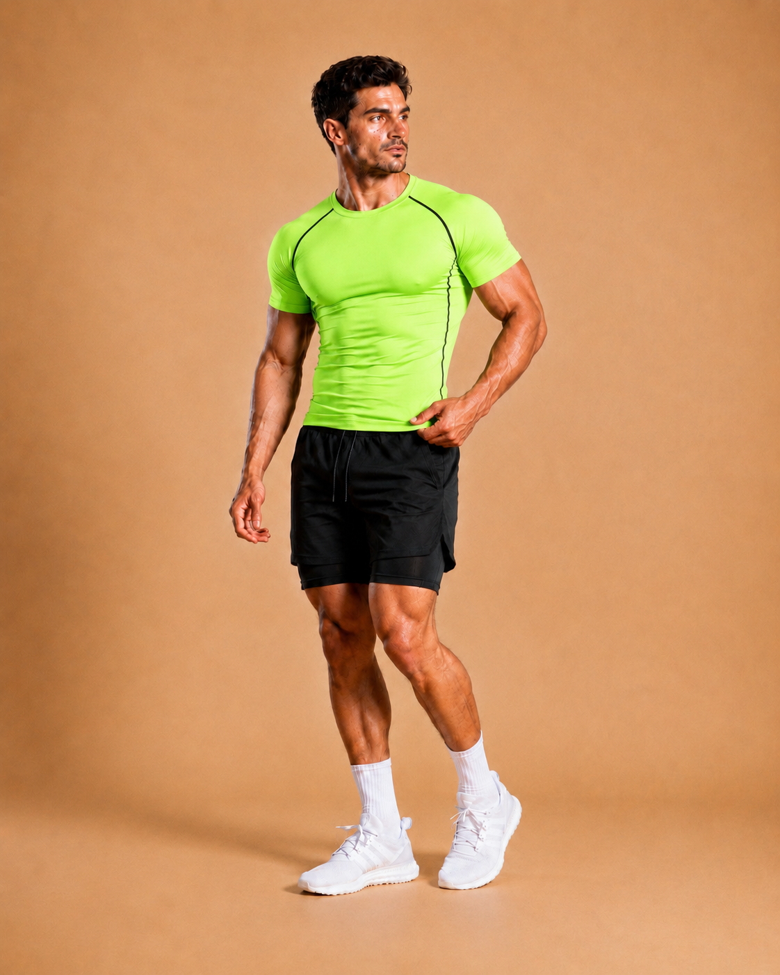 T-shirt de sport pour hommes, compression, élastique, séchage rapide et serré en évacuant la transpiration, respirant, jogging, course, fitness, entraînement athlétique