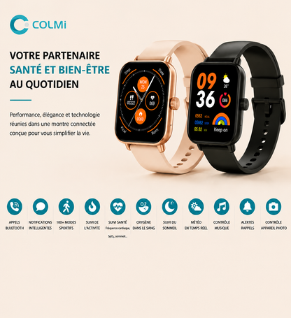 MONTRE INTELLIGENTE 1,9 POUCE - Un style moderne qui s’adapte à toutes tes journées.