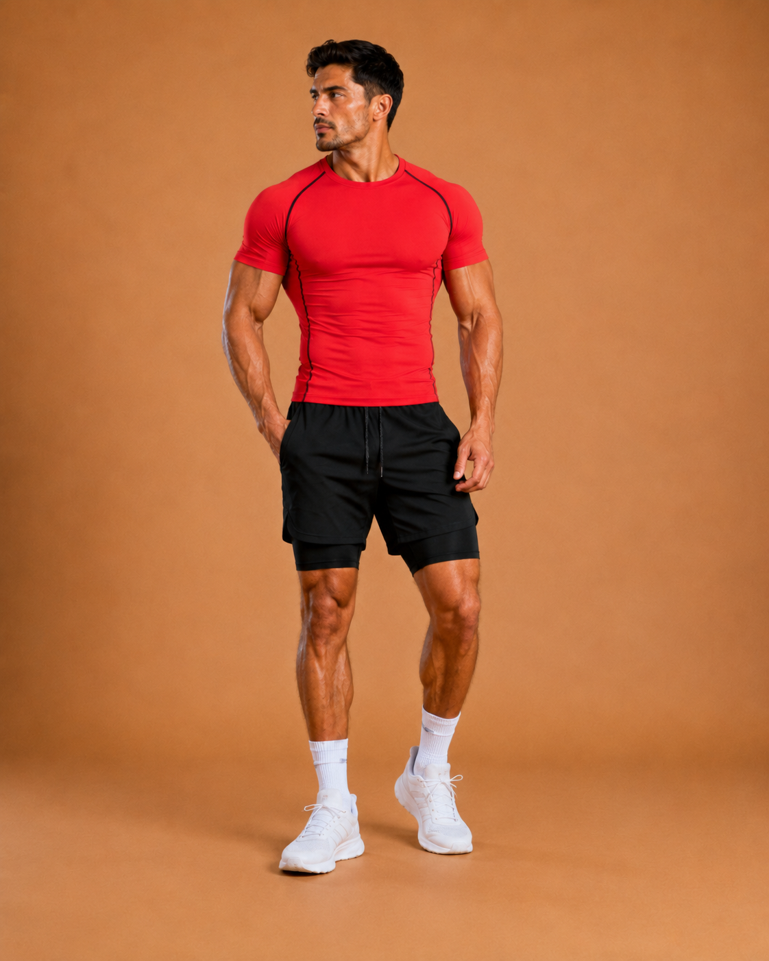 T-shirt de sport pour hommes, compression, élastique, séchage rapide et serré en évacuant la transpiration, respirant, jogging, course, fitness, entraînement athlétique