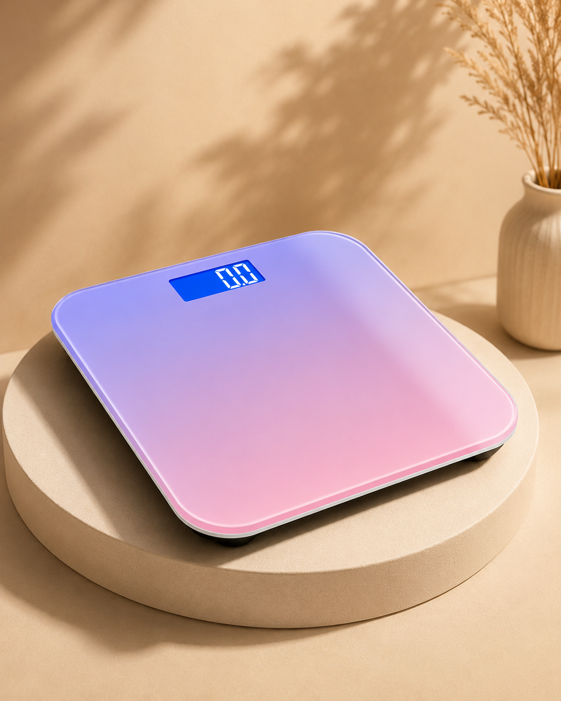 BALANCE CONNECTÉE EN VERRE AVEC ÉCRAN LCD -  Contrôlez votre poids en un instant.