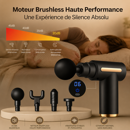 PISTOLET DE MASSAGE NOUVELLE GÉNÉRATION -  Récupérez plus vite, performez plus longtemps