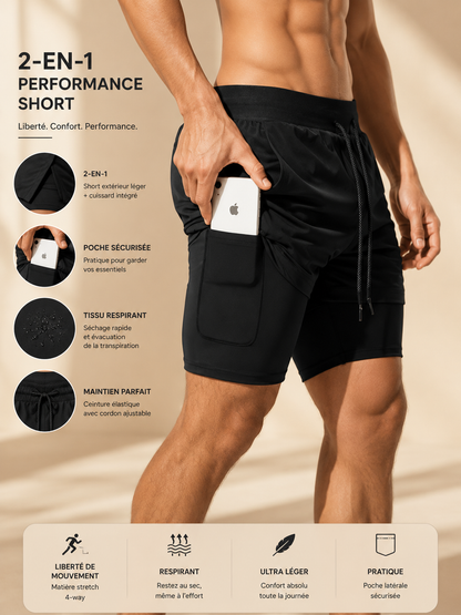 SHORTS HOMMES EN MAILLE À SÉCHAGE RAPIDE – léger, respirant et idéal fitness/running
