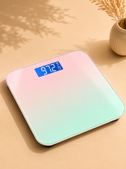 BALANCE CONNECTÉE EN VERRE AVEC ÉCRAN LCD -  Contrôlez votre poids en un instant.