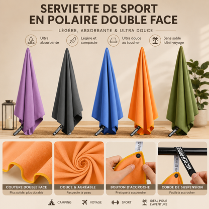 SERVIETTE EN MICROFIBRE, SÉCHAGE RAPIDE - Parfaite pour vos entraînements