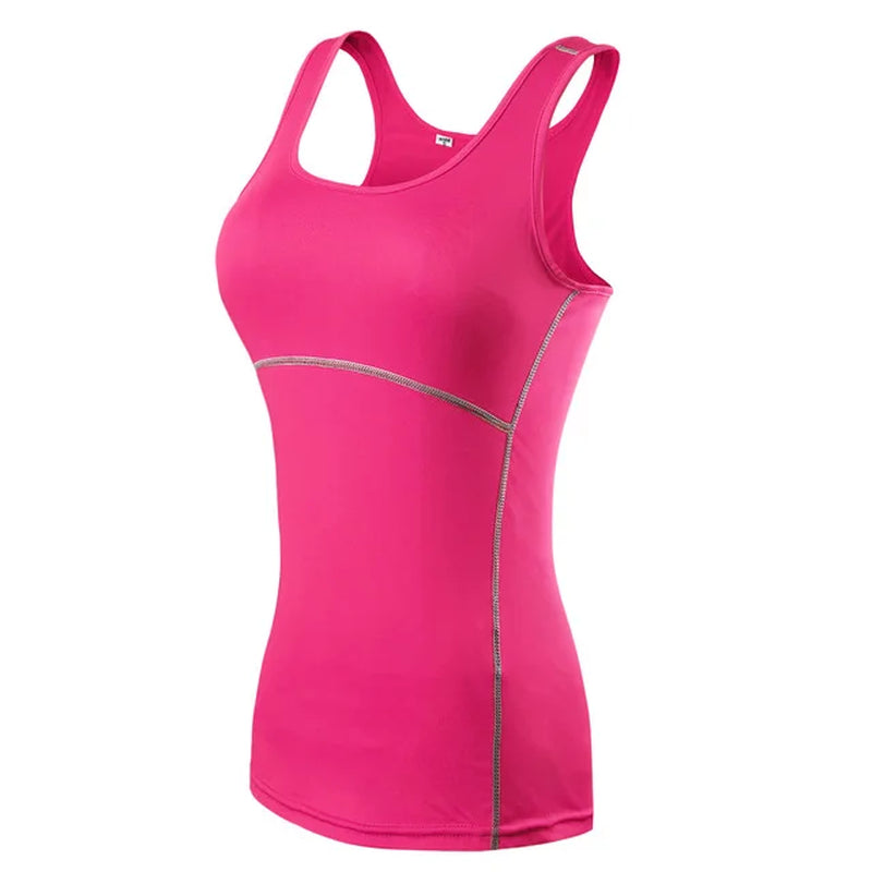 Quick Dry Compression Women Running Vest Gym Fitness Sports Tank Tops Sportswear Sleeveless Shirt Yoga Workout Clothes Customize