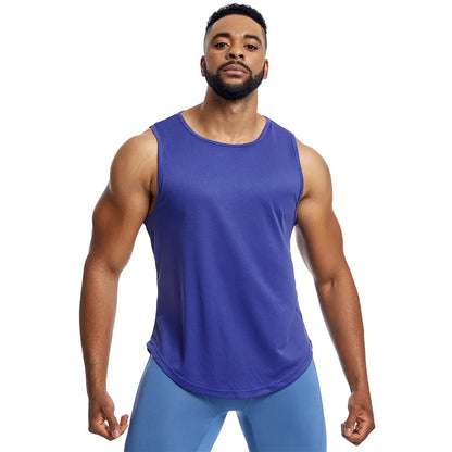 Custom LOGO Men'S Running Vest Marathon Training Sleeveless Shirts Breathable Sports Jogging Tank Tops Quick Dry Basketball Tees