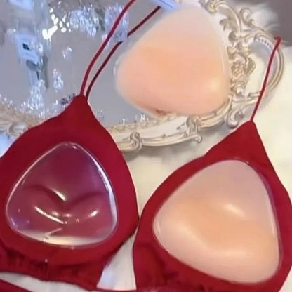 2Pcs New Chest Sticky Bra for Bikini Thicken Sponge Bra Pads Breast Push up Silicone Removeable Inserts Swimsuit Invisible Bra