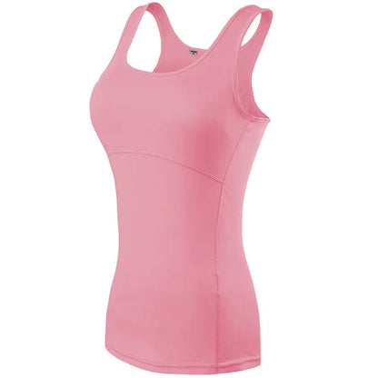 Quick Dry Compression Women Running Vest Gym Fitness Sports Tank Tops Sportswear Sleeveless Shirt Yoga Workout Clothes Customize