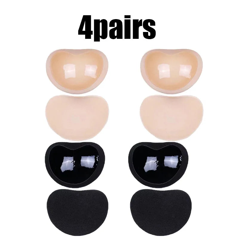 1/2/3/4Pairs Women Thicker Breathable Sponge Bra Pad Push up Padded Bikinis Swimsuit Swimwear Bikini Chest Set Bikini Bra Pad