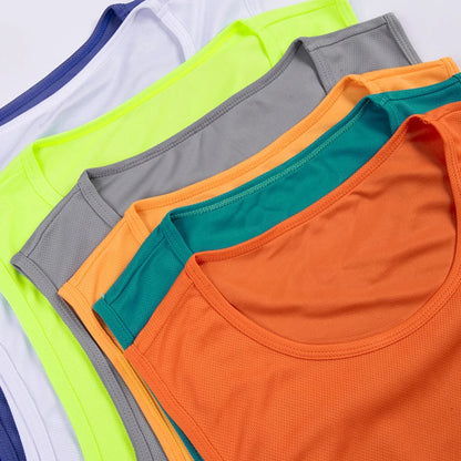 Custom LOGO Men'S Running Vest Marathon Training Sleeveless Shirts Breathable Sports Jogging Tank Tops Quick Dry Basketball Tees