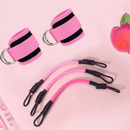 Resistance Band Set Workout Exercise Equipments Ankle Straps Fitness Yoga Elastic Fitness Bands for Home Gym Man and Woman Sport