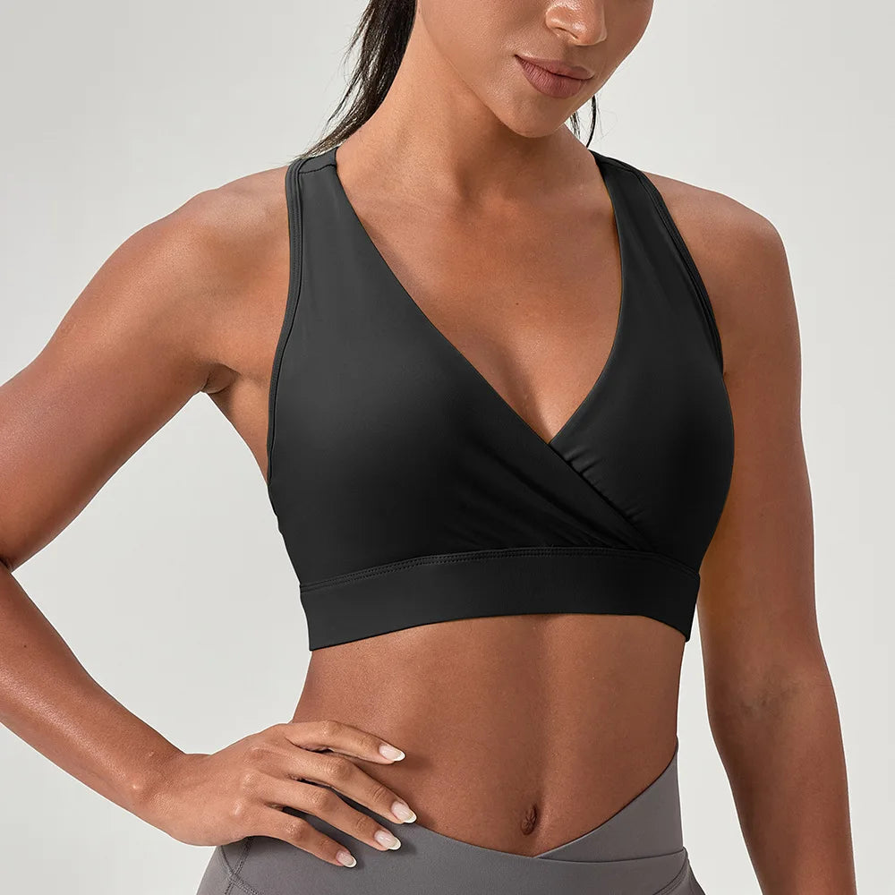 Customize LOGO Sports Bra Impact Professional Shock-Proof Running Crop Top Yoga Fitness Gym Quick Dry Vest with Removable Pad