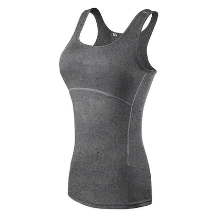 Quick Dry Compression Women Running Vest Gym Fitness Sports Tank Tops Sportswear Sleeveless Shirt Yoga Workout Clothes Customize
