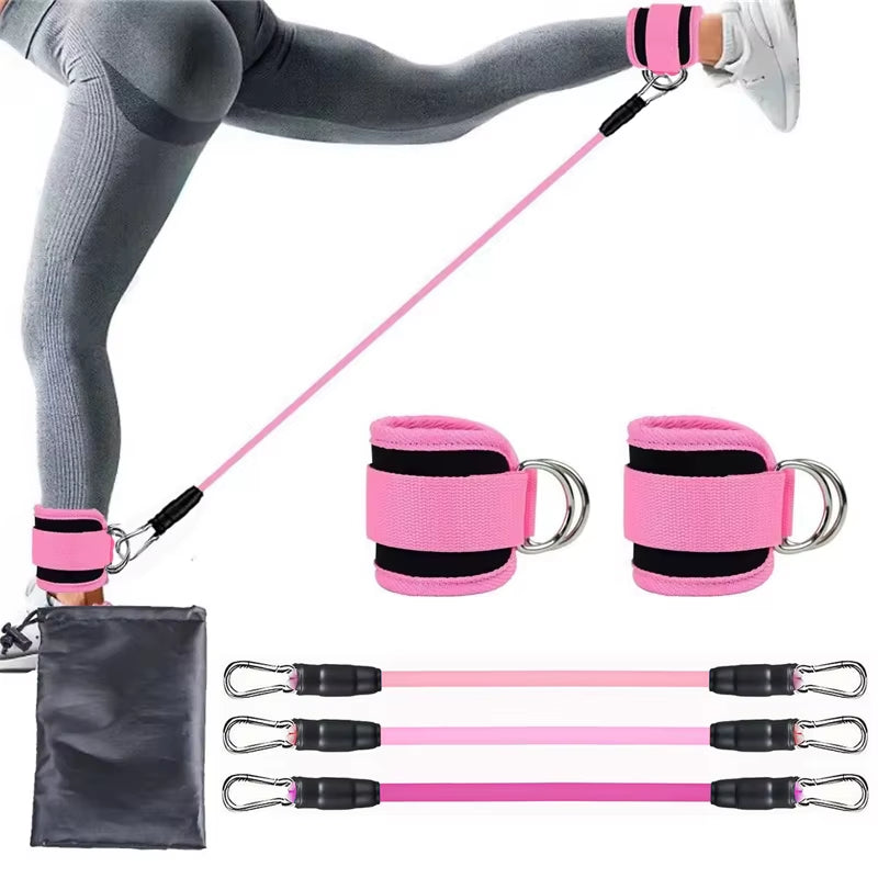 Resistance Band Set Workout Exercise Equipments Ankle Straps Fitness Yoga Elastic Fitness Bands for Home Gym Man and Woman Sport