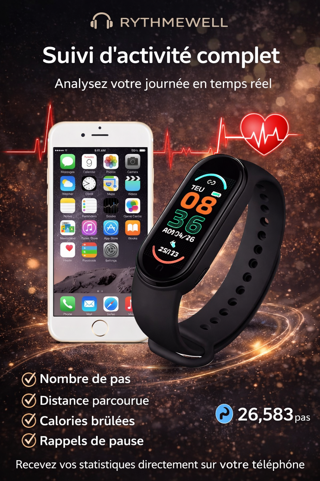 MONTRE CONNECTÉE - La montre qui suit votre rythme.