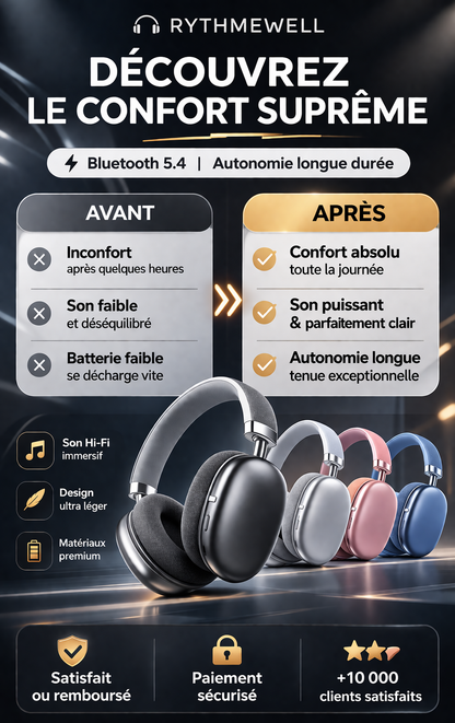 CASQUE SANS FIL, AIR MAX - Le luxe du silence, la puissance du son.