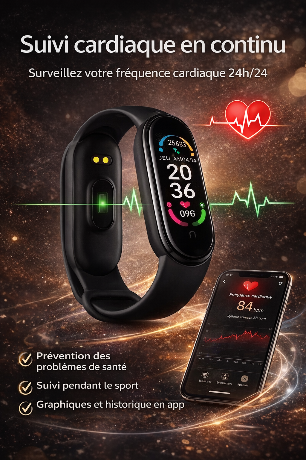MONTRE CONNECTÉE - La montre qui suit votre rythme.