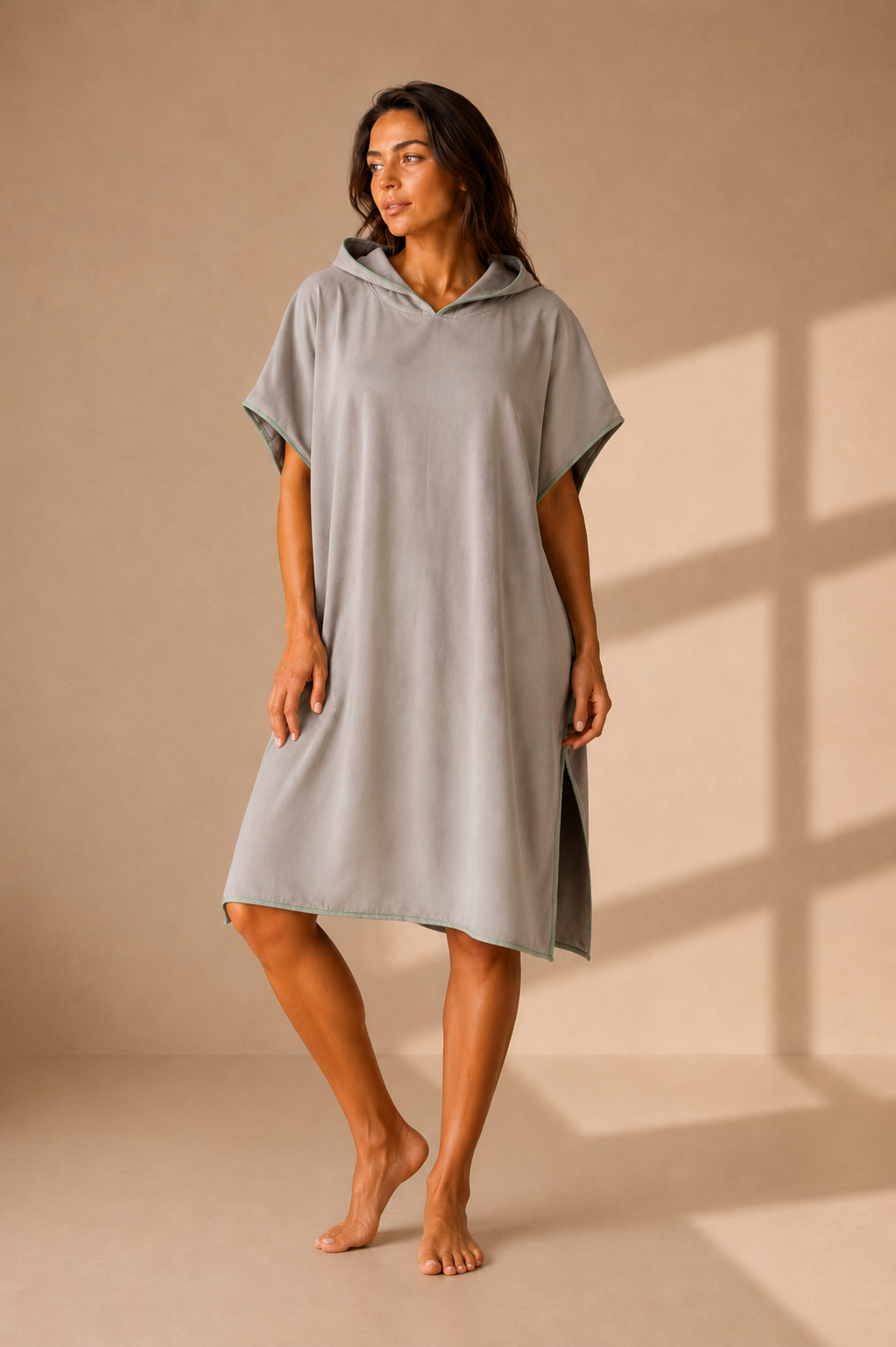 Pancho à capuche en microfibre pour la natation, plage, surf. Changer vous sans être vu et en toute sécurité